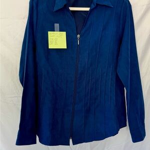 Westbound Blue Blazer with Relaxed Fit and Full-Length Zipper
